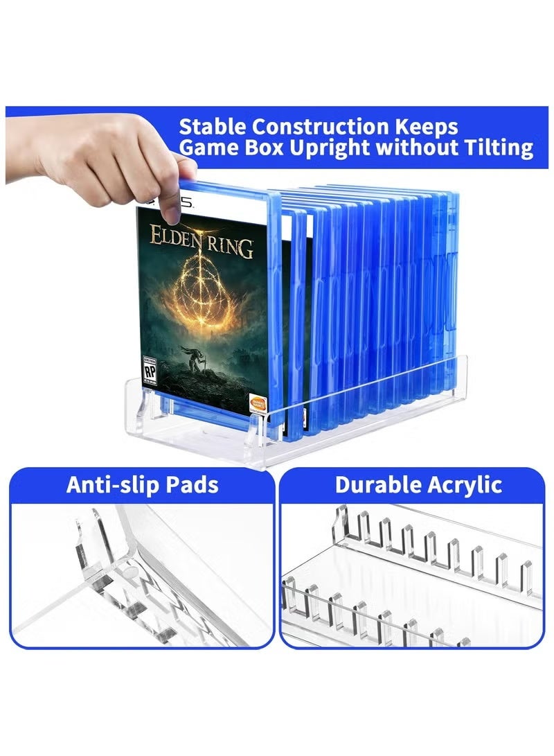 EMAAZZ LLC Clear Acrylic Video Game Storage Organizer Stand  Game Holder for PS5, PS4 & PS3 Game Cases, Stores up to 12 Game Boxes - Image 5